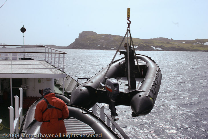Unloading the zodiacs