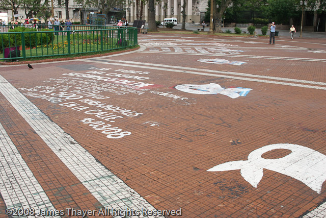Plaza de Mayo with the white kerchief of the Mothers of the Desaparecidos (The Disappeared)