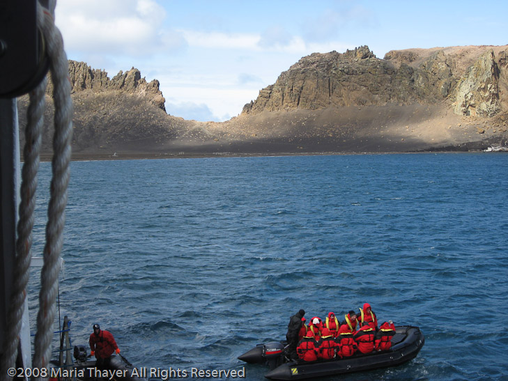 Going ashore at Whaler's Bay