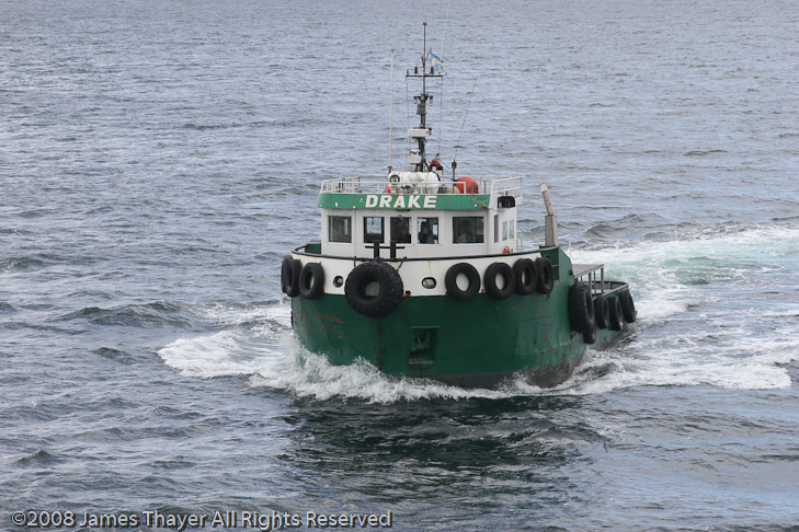 The pilot boat approacheth