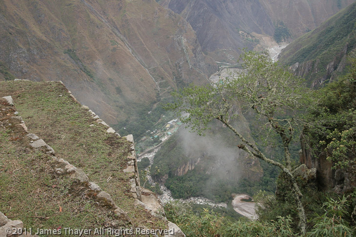 Looking down at the Urubamba River.